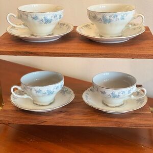 Elegant Floral Teacup and Saucer Set